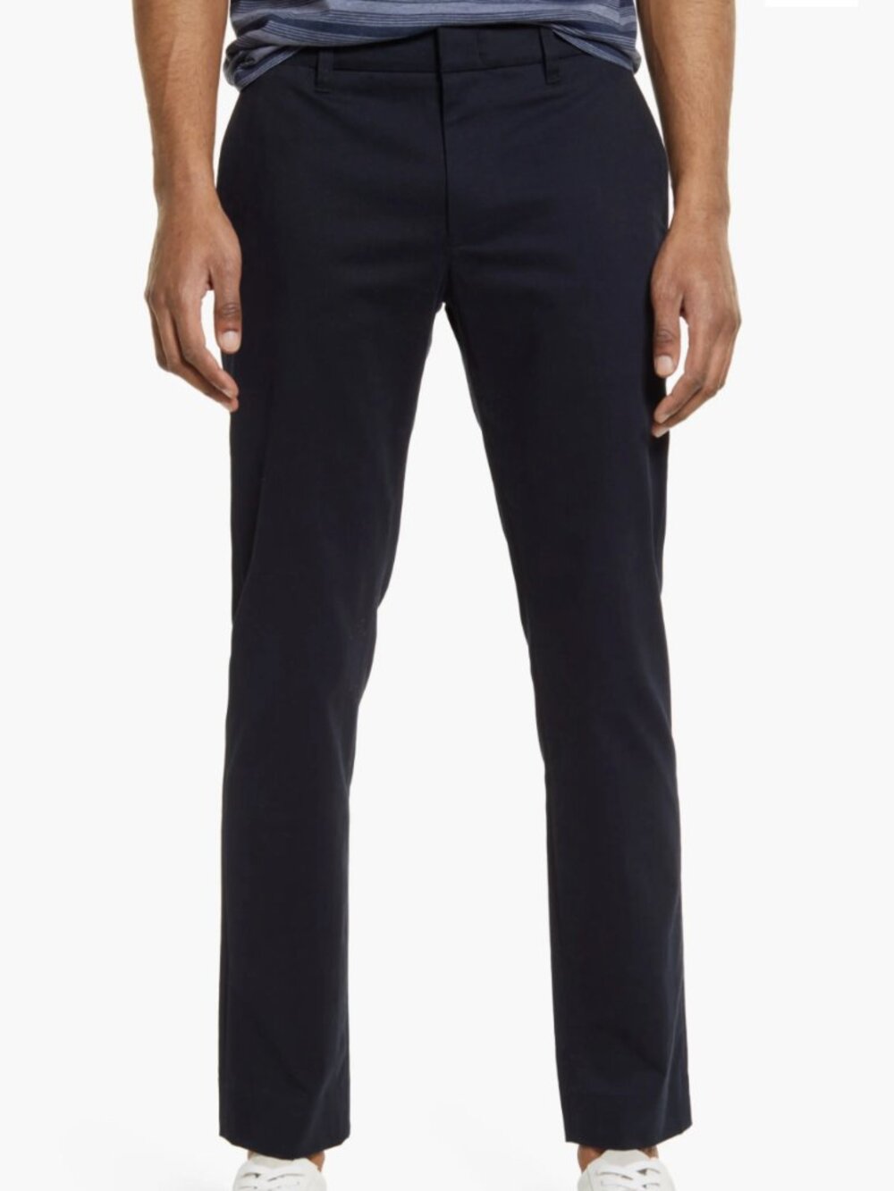 Vince Griffith Stretch Cotton Twill Chino Pants Black Office Business Slim 34